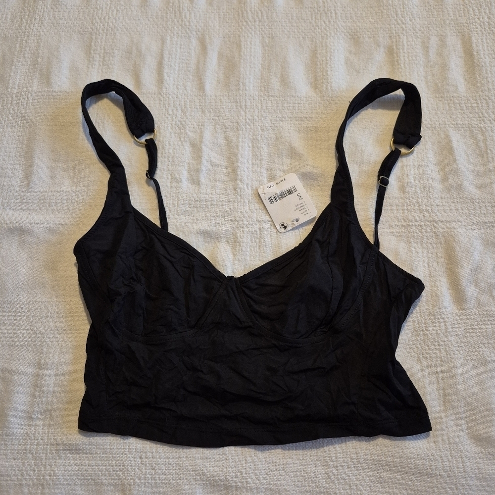 Free People women's size Small black bra, no padding NWT